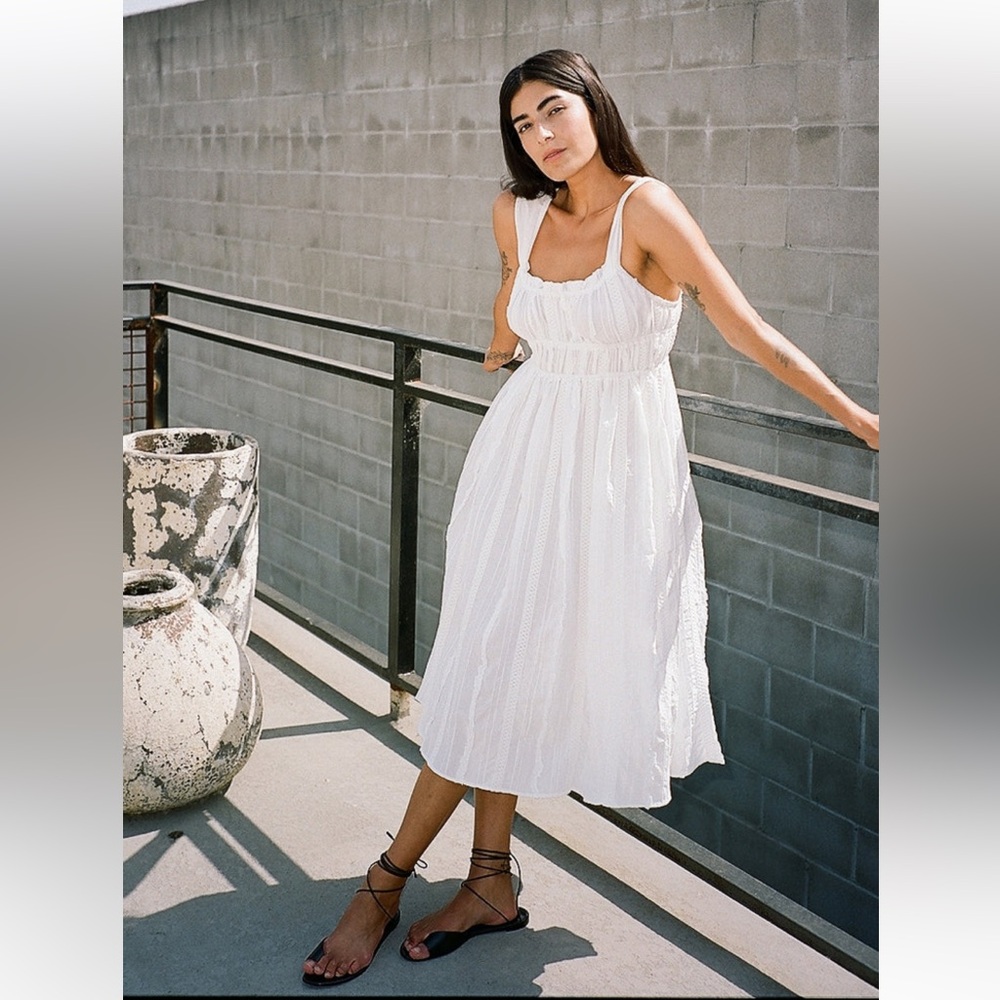 NWT Ciao Lucia CLARA Dress in WHITE NOVELTY LACE COTTON Size M Medium
